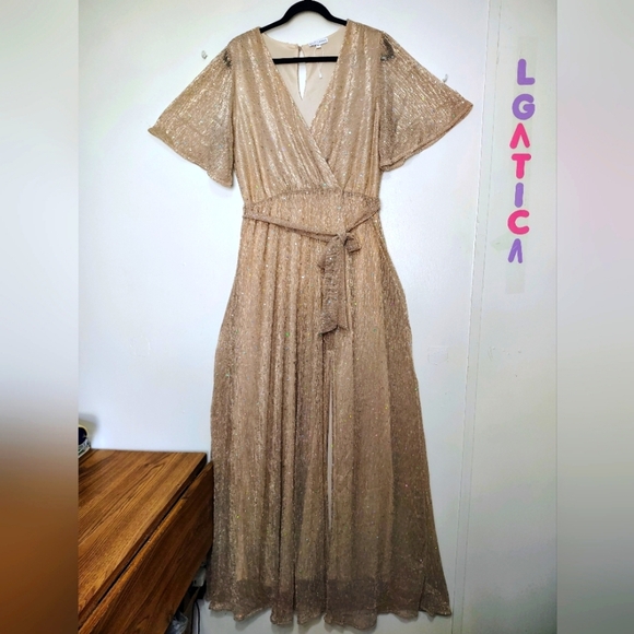 Baltic Born Shimmering Gold Maxi Dress - Picture 2 of 16